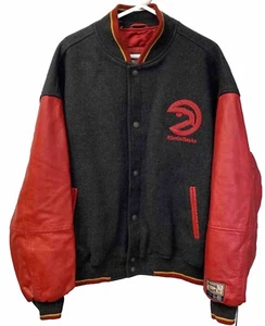 NBA ATLANTA HAWKS Jacke Hardwood Classics Wolle Leder G-III grau rot Herren XXL - Bild 1 von 22