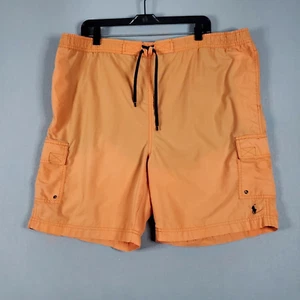 Ralph Lauren Polo Sport Swim Trunks Mens Sz XL Mesh Lined Pockets Logo Orange - Picture 1 of 12