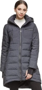 Orolay Women's Hooded Down Slant Puffer Coat, Dark Grey Sz-L - Picture 1 of 11