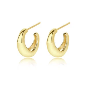 14K Gold Plated Stud Earrings for Women, 925 Sterling Silver Lightweight - Picture 1 of 5