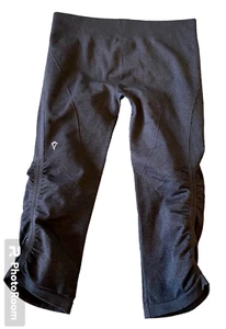 Girls Ivivva by Lululemon Size 14 Leggings Cropped Ruched Running Gray - Picture 1 of 5