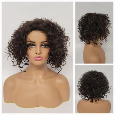 SEXY PELUCA BOB CORTA RIZO SUELTO MARRÓN OSCURO DIARIO NATURAL ELEGANTE *SEPIA Foto 1 de 4