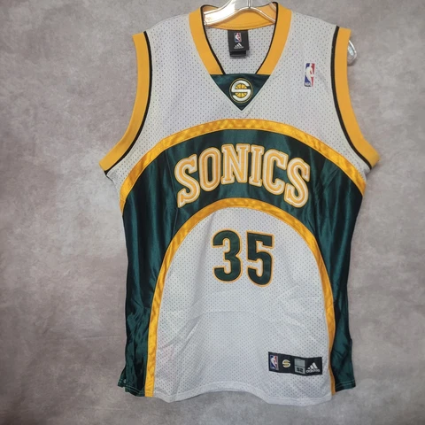 Vintage Adidas NBA Seattle Sonics Kevin Durant 35 Rookie Jersey Mens 52 L Sewn Cover