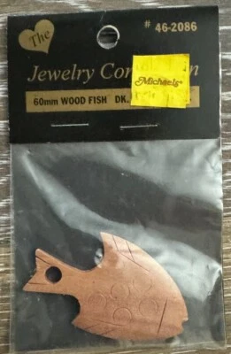  Pingente de peixe de madeira vintage bordo Dk, 60 mm pingente de peixe de madeira - Imagem 1 de 2