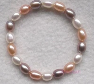 Bracciale Charm 7,5-8"7x10mm Mare del Sud Autentico Bianco Grigio Goccia Cioccolato Perle - Foto 1 di 1