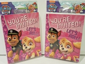 LOT of 2 Paw Patrol includes 16 Invitations,Envelopes & Thank You Postcards  - Picture 1 of 3