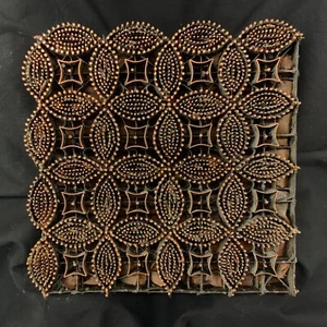 Copper Tjap Cap Chop Stamp Artisan Batik Kawung Dot 7.5" x 8" Handmade Indonesia - Picture 1 of 2