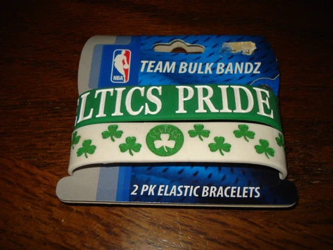 NBA Boston Celtics Pride 2 Pack Bracelet Wrist Bands Set Rubber Cover