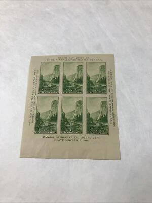 US 769 Yosemite 1C Souvenir Sheet Original Gum Mint Never Hinged  SCARCE - Image 1 of 4