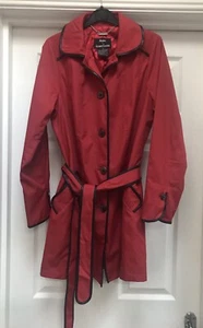 DENNIS BASSO Ladies Red Mac Coat Size 10-12 XS BNWOT - Picture 1 of 4
