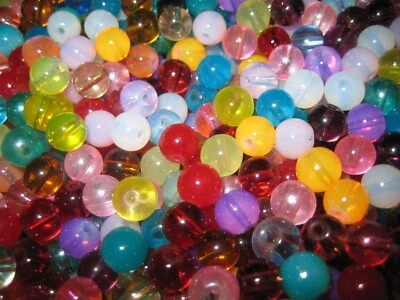 Glasperlen Mix-LACKIERTE GLASPERLEN KUGELN 80 Stück - 8mm Mischung bunt - Bild 1 von 3
