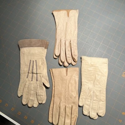 Lote de 4 pares de guantes vintage para mujer de cuero informales elegantes tallas pequeñas niño Foto 1 de 4