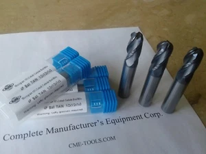 5 pcs 1/2" Carbide Ball End Mills Tialn Coated Single End 4FLT #1006-BTN-12- New - Picture 1 of 3