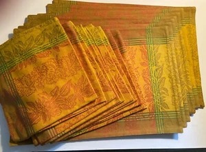 8 manteles individuales y servilletas DANSK Mridul amarillo/óxido nuevos con etiquetas - Imagen 1 de 6