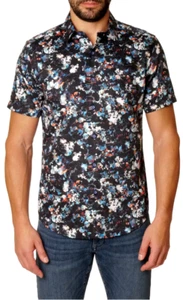 Robert Graham CHELLIN Multi on Black $198 3XL Classic Fit Short Sleeve NWT XXXL - Picture 1 of 9