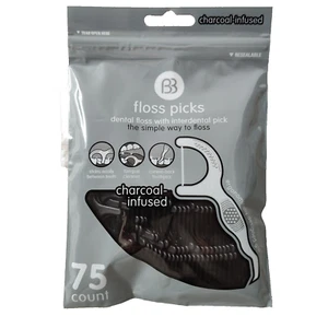 Charcoal Infused BB Oral Floss Picks 75 ct Dental Hygiene Eco Friendly - Picture 1 of 3