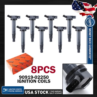 Ignition Coils OEM 8X 90919-02250 High Performance For Lexus IS250 IS350 2006-16 - Image 1 of 4