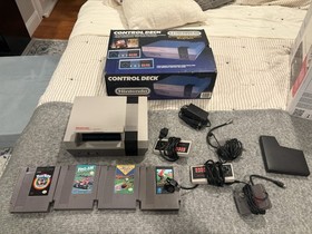 Nintendo Entertainment System NES Control Deck OG Box 1987 OEM Console W/ 4 game