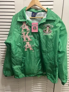 Alpha Kappa Alpha Sorority Embroidery Jacket Green SPORTSWEAR Large - Picture 1 of 6