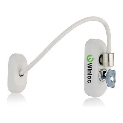 Genius® Winloc Key Locking Cable Window Restrictor in White, Child Safety Lock - Image 1 of 4
