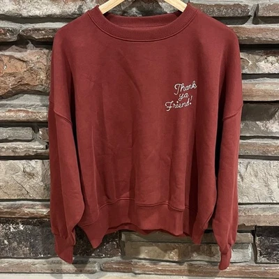 Wrangler x Lainey Wilson Thank Ya Friend Rust Crew Neck Terry Sweatshirt - Imagem 1 de 4