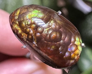 Fire Agate High Grade Gemstone 6.63CT Cabochon 14×8×4mm Natural Untreated#0082 - Picture 1 of 23