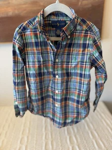 Polo Ralph Lauren 4T Niño Pequeño Cuello Abotonado Manga Larga Camisa a Cuadros - Imagen 1 de 3