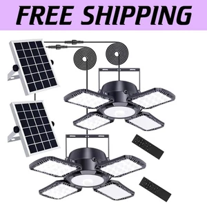 Bright Solar Powered Shed Light - 4-in-1 Adjustable Pendant with Remote Control - Picture 1 of 8