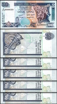 Sri  Lanka 50 Rupees 2005, UNC, 5 PCS LOT, Consecutive, P-110e - Image 1 of 4
