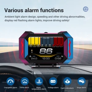P25 OBD2+GPS Smart Digital Car Speedometer HUD Gauge Head Up Display RPM Meter - Picture 1 of 9