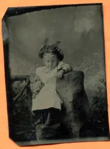 TT Portrait of a Little Girl ID'd ca. 1890s Antique Tintype - Bild 1 von 2