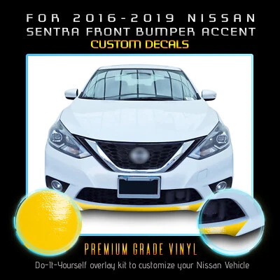 Calcomanía superpuesta con acento de labios para parachoques delantero Nissan Sentra 2016-2019 - vinilo brillante Foto 1 de 4