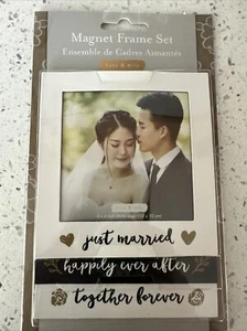 MAGNETIC WEDDING FRAME SET (3) EACH 4"x4" New in PACKAGE - Picture 1 of 3