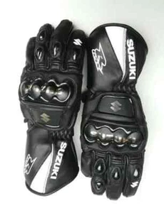 Suzuki GSXR Motorbike Gloves Motorcycle Racing Leather Gloves - Picture 1 of 2