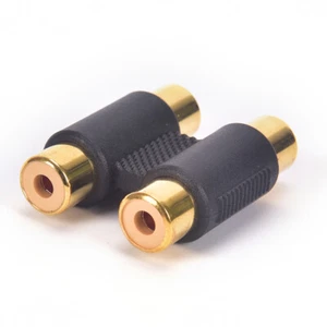 Doble 2 x Acoplador Fono RCA Hembra a Hembra Conector Audio Video Adaptador GOL) - Imagen 1 de 5