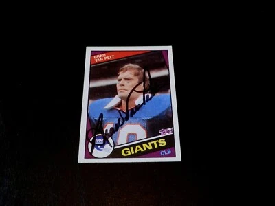 Brad Van Pelt Autographed 1984 Topps Football NY Giants Card #323 Auto '80s EX - Image 1 of 2