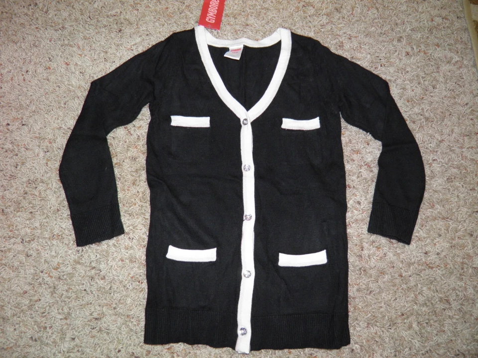 GYMBOREE "Tres Fabulous" Black Pocket Cardigan Size S(5-6)~ New! - Image 1 of 1