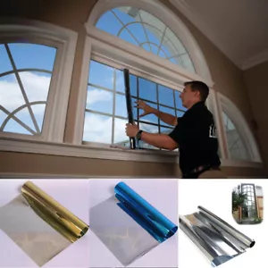 Mirror Reflective Window Film Stained Glass Vinyl Self Adhesive Solar Fi - Picture 1 of 13