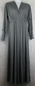 24seven Women's Plus Size Empire Waist Pullover Long-Sleeve Maxi Dress, Gray, 2X - Picture 1 of 2