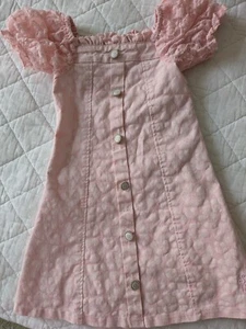Mia Belle Girls Smileyworld Dress| Pink Lace Detail Beautiful Buttons- Size 4T - Picture 1 of 5