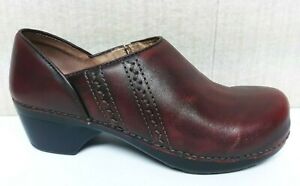 DANSKO - Women's CLOGS COMFORT Shoes - RED MAROON - Size EU 37 / US 6.5 - 7