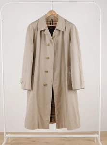 Men's Burberrys Vintage 80s Beige Single Breasted Mac Trench Coat 50 Reg - Picture 1 of 16