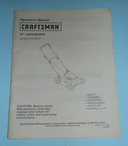 Manual de modelo para operador de cortadora de césped de 22" Craftsman n.o 247-38510 - Imagen 1 de 2