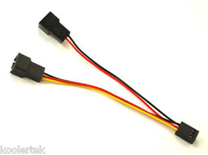 Fan 3 pin to Y Splitter Cooling Fan Wire Cable Connector Adapter - PC Computer