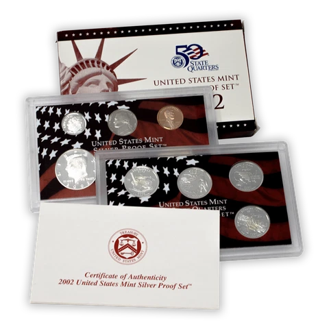 2002 Silver Proof Set - 10 Coins Cover