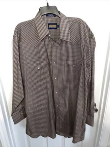 Panhandle Slim Pearl Snap Shirt Mens Sz 18 35 Western Check Long Sleeve - Picture 1 of 5