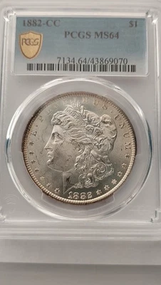 1882-CC United States Morgan Silver Dollar, PCGS MS 64 - Image 1 of 4