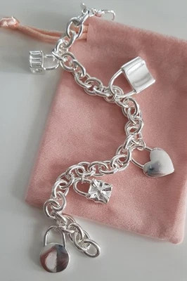 Edles BETTEL ARMBAND 925 Silber Charm Zirkonia Bead ARMKETTE Armreif Anhänger - Bild 1 von 4