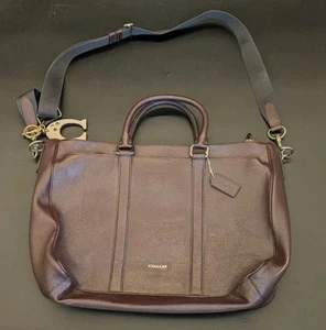 COACH F59141 Metropolitan Crossgrain Brown Leather Briefcase Laptop Bag - READ! - Picture 1 of 11