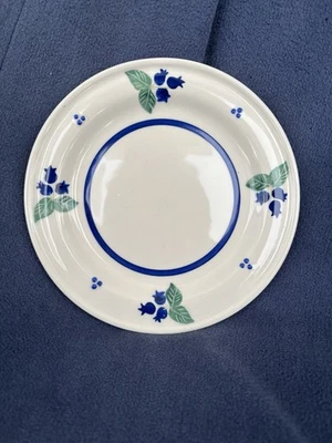 Prato de salada vintage Hartstone mirtilo grés 7,5" faixa azul - Imagem 1 de 4